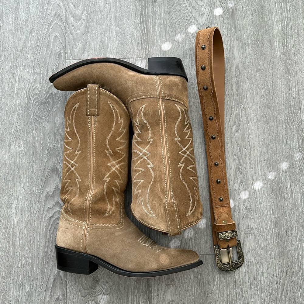 Cowboys Boots and Belt Bundle